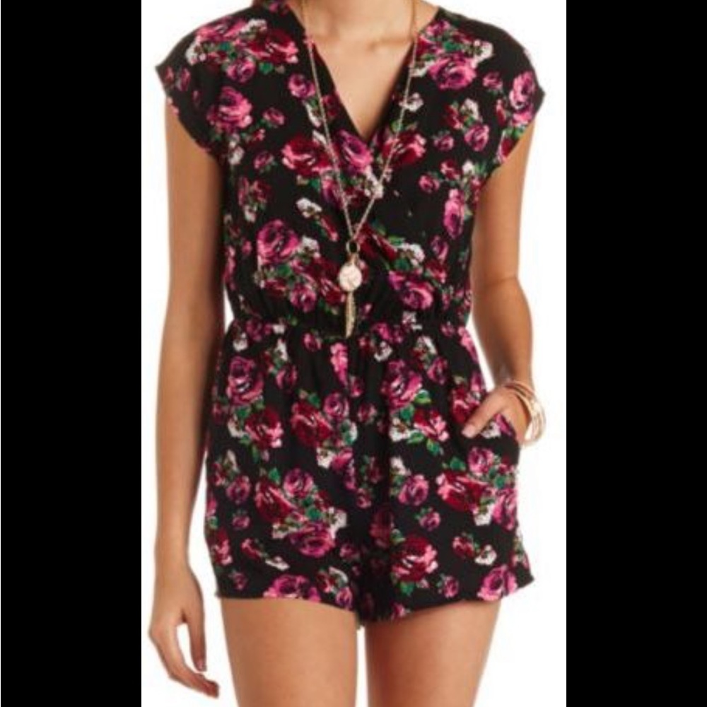 EUC. Charlotte Russe floral romper. Size XS.